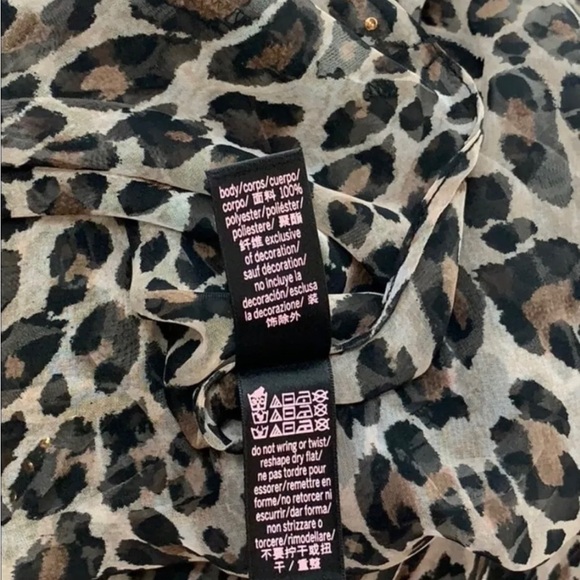 Victoria's Secret Sz XS S Long Leopard Print Sheer Ruffled Robe Jacket Cover-Up - Picture 14 of 16